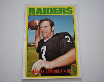 Oakland Raiders Football Daryle Lamonica QB 1972 Topps Football Card, National Football League, NFL, Football Sports Trading Card, Cards