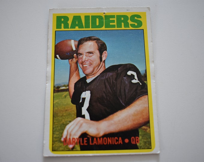 Oakland Raiders Football Daryle Lamonica QB 1972 Topps Football Card, National Football League, NFL, Football Sports Trading Card, Cards