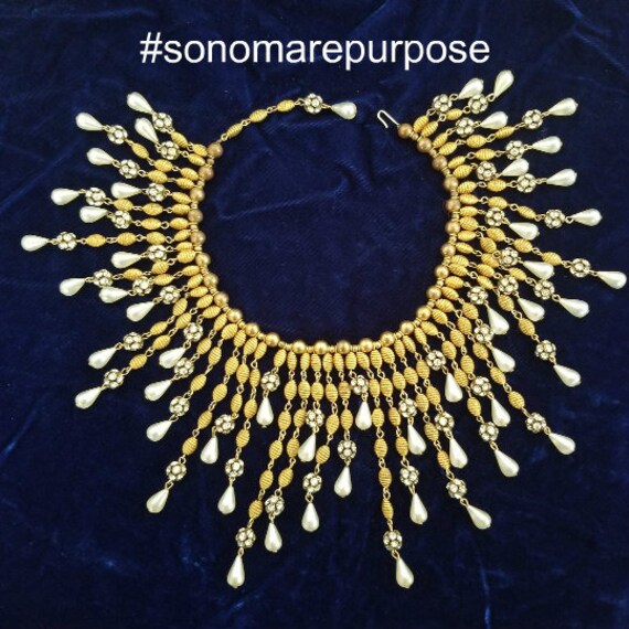 Vintage mid-century special occasion fringe choker