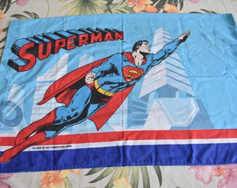 Vintage Superman DC Comics TM 1978 Double Sided Standard Pillowcase, Superman Pillowcase, Vintage Pillowcase, Pillowcase, Kryptonite