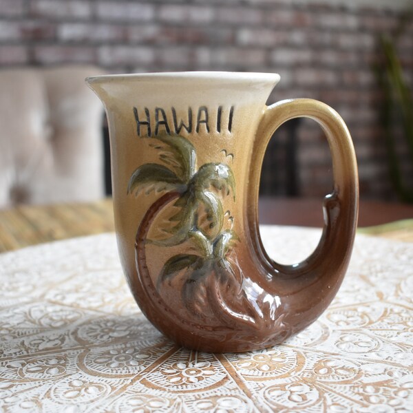 Vintage K&S Hawaiian Creations Stoneware Hawaii / Palm Tree Coffee Mug, Tiki Mug, Tiki Culture, Tiki Time,Tiki Party,Hawaii Mug,Hawaiian Mug