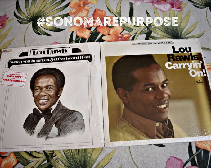 Vintage lot of 2 Lou Rawls Carryin On and When You Hear Lou, You've Heard It All Vinyl Record Albums