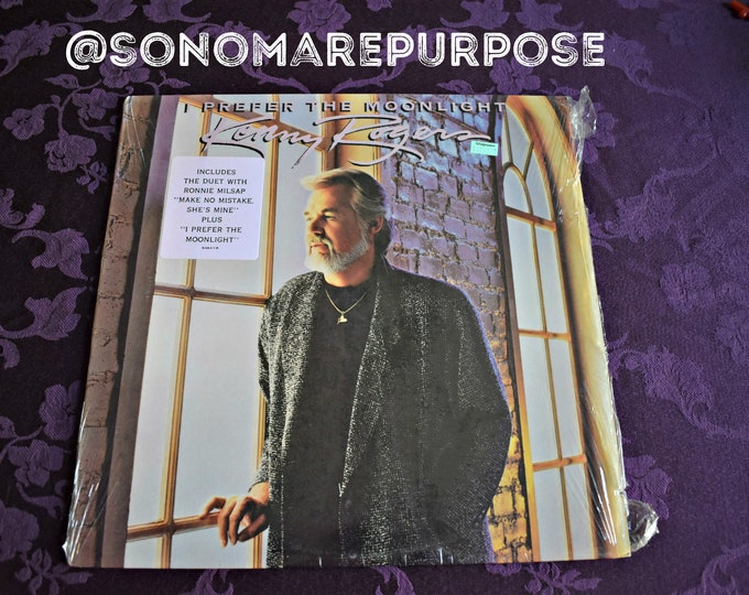 Vintage Kenny Rogers I Prefer The Moonlight 1987. Vintage Vinyl Record LP Album, Near Mint Album Record, Kenny Rogers Country, Country Folk