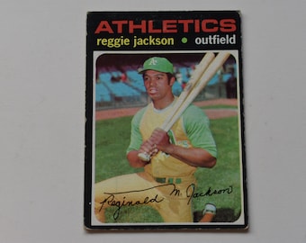 1971 Topps Reggie Jackson Oakland Athletics #20 Baseball Card, Oakland A's Baseball, Major League Baseball,Sports Trading Card,Trading Cards