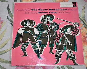 Vintage 1955 Basil Rathbone / Errol Flynn – The Three Musketeers / Oliver Twist Vinyl Record, Errol Flynn Pirate