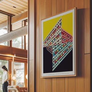Le Corbusier Unité d&#39;habitation Art Print: Mid-Century Modern Brutalist Architecture