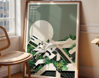 Espai Verd, Valencia Spain Art Print : Brutalist Plants and Architecture, Brutalist Architecture Art, Gallery Wall Art, Modernist Decor
