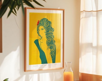 Stampa artistica retrò di Amy Winehouse: illustrazione giclée, arredamento per la casa