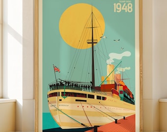 Empire Windrush Art Print: London British History, Caribbean Immigrant Heritage