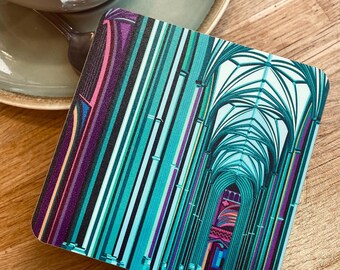 Canterbury Cathedral Coaster: Kent Architecture Art Print (single coaster)