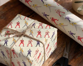 Music Legends Gift Wrap: Bowie, Prince, Freddie, Michael Jackson (Set of 3)