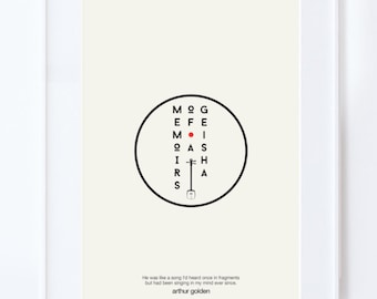 Memoirs of a Geisha Art Print: Minimalist Japanese Typography Poster