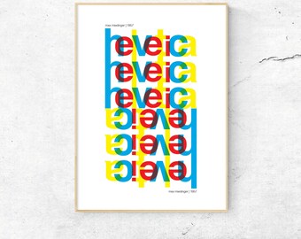 Helvetica Font Type Poster, Matte and Giclee Art Prints. Wall Art, Home Decor, Graphic Art Prints, Study Art Prints