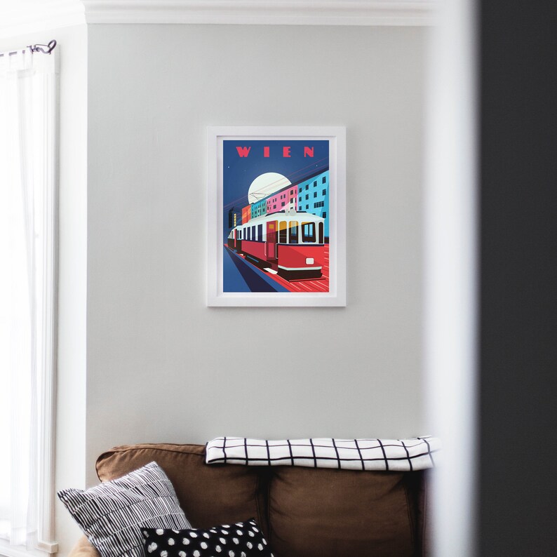 Wien Vienna Illustrated Art print. Travel Print Home Decor Etsy