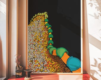 Impresión de arte de Casa Batlló: Arquitectura de Gaudí, Cartel de viaje de España