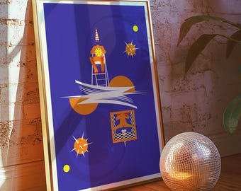 The Pet Shop Boys Art Print Poster. Illustrated poster, matte or Giclee Art Prints. Prints of London, Pop Art posters, Retro Music poster