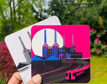 Battersea Power Station Coasters: London Art Deco Architecture (single coasters)