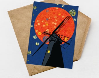 Brixton Windmill London Mini Greeting Cards. South London Greeting Cards. London Travel Cards. Birthday Cards. A6 size Free UK shipping