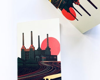 Battersea London Mini Notebooks, A6 size, 20 pages, blank pages. London Art Deco Architecture, Gifting, Stocking fillers
