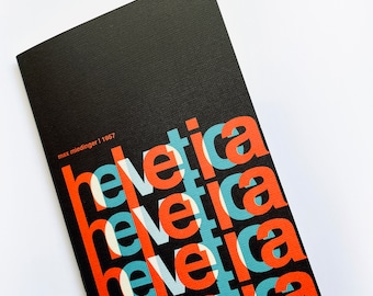 Helvetica Helvetica Mini Notebooks, A6 size, 20 pages, blank pages. Typography books, graphic books, Gifting, Stocking fillers