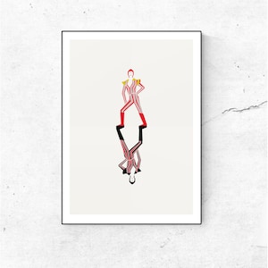 Lámina artística inspirada en David Bowie. Póster de Ziggy de los 70. Póster musical. Regalo para fans de Bowie. Regalo de inauguración. Regalos para él y para ella.