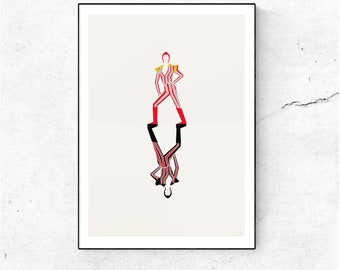 David Bowie Inspired Art Print. The 70's Ziggy Poster. Music Poster. Gift for Bowie Fans. Housewarming gift. Gifts for him, gifts for her