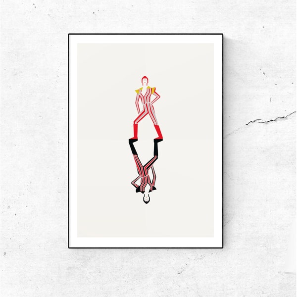 David Bowie Inspired Art Print. The 70's Ziggy Poster. Music Poster. Gift for Bowie Fans. Housewarming gift. Gifts for him, gifts for her