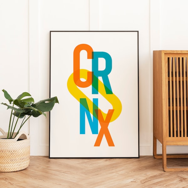 Cronx Croydon Typography Poster, Bright Matte, Giclee Art Prints. South London, Wall Art, Home Decor, Graphic Art Prints, Study Art Prints