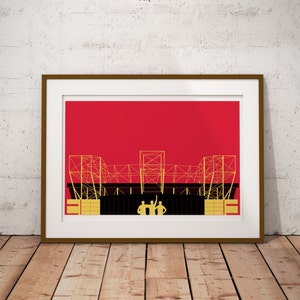 Impresión del Manchester United, arte de Old Trafford, impresiones artísticas del estadio, amantes del fútbol, regalos para él, arte de pared del Man U, regalos para los amantes del fútbol