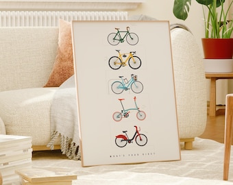 Bicycle Art Print: 'What's Your Ride?' Illustrated Poster