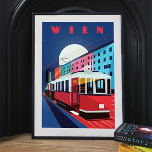 Wien Vienna Illustrated Art print. Travel Print, Home Decor, Architecture Art Prints and Posters of Austria. Housewarming gift, Gallery Wall