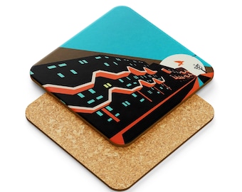 Brutalist Brixton Coaster, London Coasters, Southwyck House Brixton Cork-Backed Coasters (single coaster)