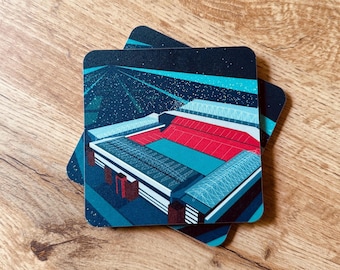 Anfield Stadium Coaster: Liverpool FC Architecture Print (single coasters)