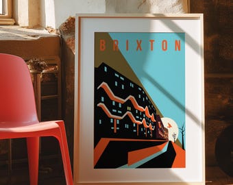 Brutalist London Art Print, Southwyck House Brixton Print, South London Prints, Brutalist Estate Architecture, London Estate Prints