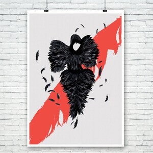 The Black Beauty: Alexander McQueen Illustration poster print. Matte and Giclee Art Prints in A3 or A2 sizes. Wall Art, London Prints image 3
