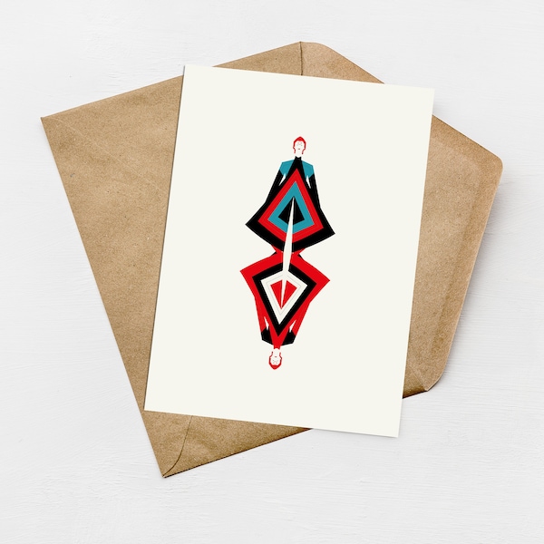 David Bowie a inspiré les mini cartes de vœux Space Samurai. Format A6 et livraison gratuite au Royaume-Uni