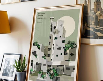Église Saint-Nicolas, Hérémence Art Print : Brutalist Switzerland, Brutalist Architecture Art, Gallery Wall Art, Modernist Decor