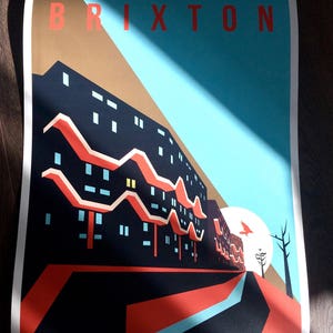 Brutalist London Southwyck House Brixton. Illustrated Poster Art Print Matte and Giclee prints. Architecture Prints of London. Wall art. image 5