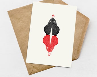 David Bowie Cat Greeting Card: Japanese Art Inspired (A6 Size)