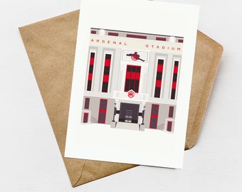 Arsenal Highbury Mini Greeting Cards. Art Deco Highbury Stadium Cards. London Housewarming cards. Birthday Cards. A6 size Free UK shipping