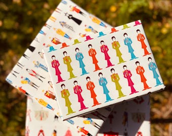 9 x Music Gift Wraps Mega Bundle: Bowie, Beatles, Rolling Stones Wrapping sheets. Christmas gifting, Aesthetic wrapping (Set of 9 sheets)