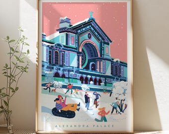 Alexandra Palace Winter Art Print: London Home Decor