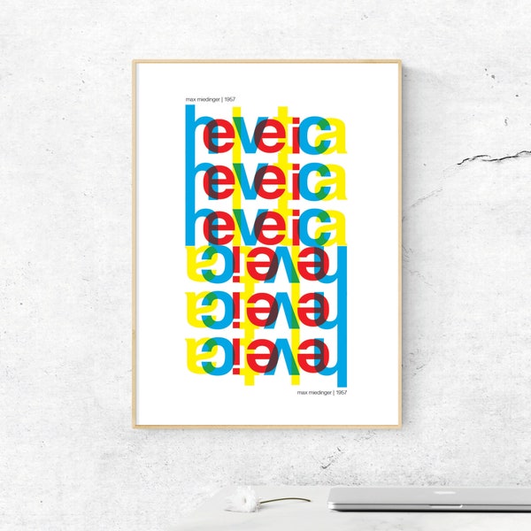 Helvetica Font Type Poster, Matte and Giclee Art Prints. Wall Art, Home Decor, Graphic Art Prints, Study Art Prints