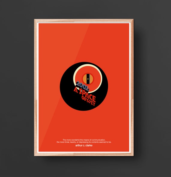 2001: A Space Odyssey Movie Print- Illustration typography poster, Matte and Giclee Art Prints in A3 or A2 sizes. Wall Art, Home Decor