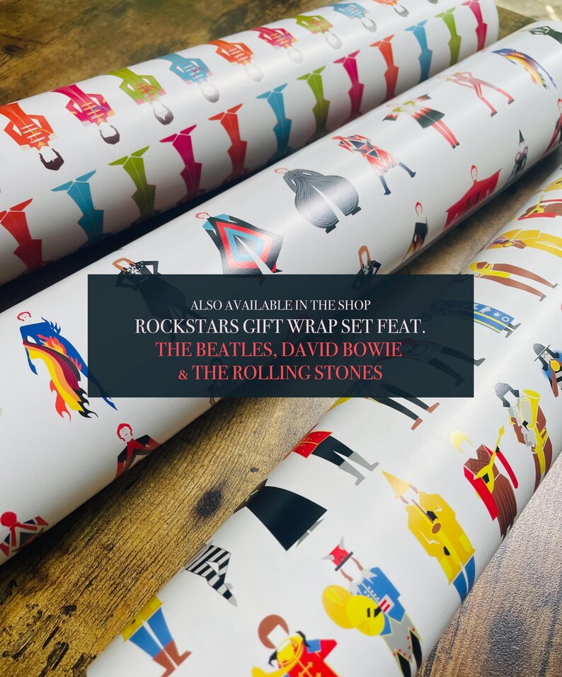 David Bowie 'Avatars' Gift Wrapping Sheets, 3 Sheets, 50 x 70cm sent rolled.