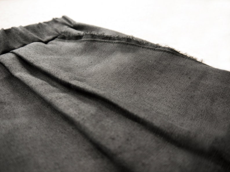 Dark Linen Trouser with Raw Edge Pocket