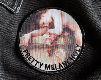 Art History Patch, Pretty Patch / Patches for Jackets / Life Club / Iron on / Pink Flowers / William-Adolphe Bouguereau Elegy