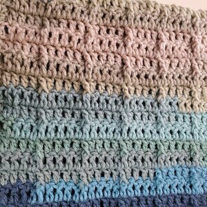 Infinity scarf cowl in blue, green beige colors- hand made crochet cowl