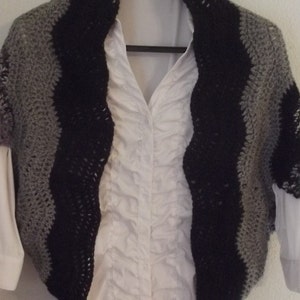 Shrug-black, gray, purple, lilac- medium to large size - crochet bolero - crochet handmade shrug