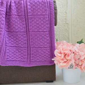 Baby blanket- KNITTING PATTERN only,only in ENGLISH,  written instructions with diagram
